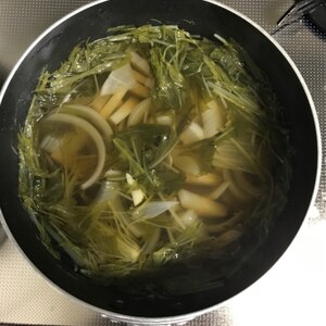 大根と水菜の中華スープ